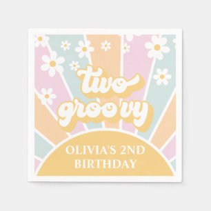 Guardanapo De Papel Dois pastel de Groovy Retro Sunshine Boho