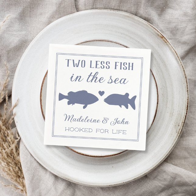 Guardanapo De Papel Dois Peixes a Menos no Mar Chuveiro de Casais (Two Less Fish In The Sea Couples Shower Napkins)