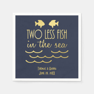 Guardanapo De Papel Dois Peixes a Menos no Mar Navy Gold Casamento Clá