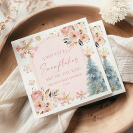 Guardanapo De Papel Dois pequenos flocos de neve Chá de fraldas dos Gê