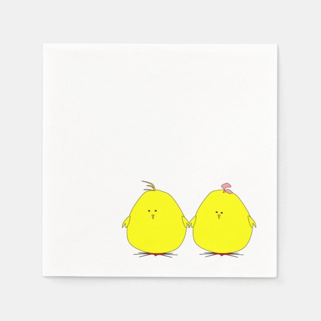 Guardanapo De Papel Dois Pintinhos Napkin (Frente)