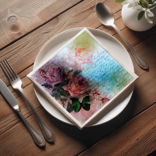 Guardanapo De Papel Dois Rosas de dissociação da efemera da família fl (Criador carregado)