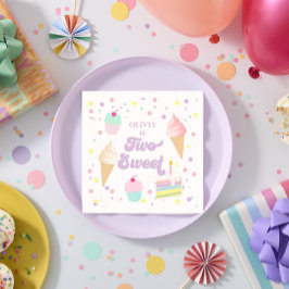 Guardanapo De Papel Dois Sorvetes e Bolo de 2º Aniversário