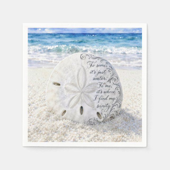 Guardanapo De Papel Dólar de Areia com Citação Inspiradora (Frente)