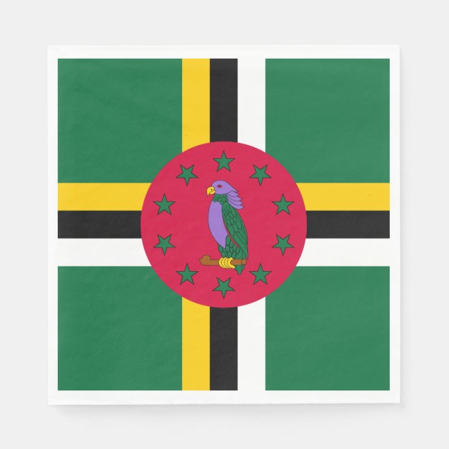 Guardanapo De Papel Dominica Flag (Frente)