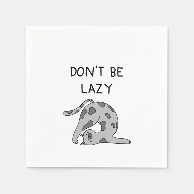 Guardanapo De Papel Don’t Be Lazy Yoga Cat (Frente)
