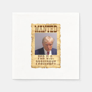 GUARDANAPO DE PAPEL DONALD TRUMP MUG SHOT QUERIA O PRESIDENTE DOS EUA