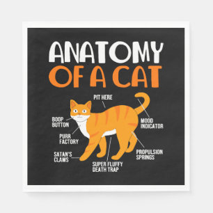 Guardanapo De Papel Dono de Gato Malhado Engraçado Anatomia de um Gato