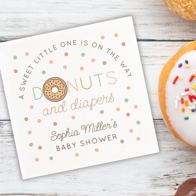 Guardanapo De Papel Donuts e Fraldas Churrasco de Bebê Personalizado (Criador carregado)