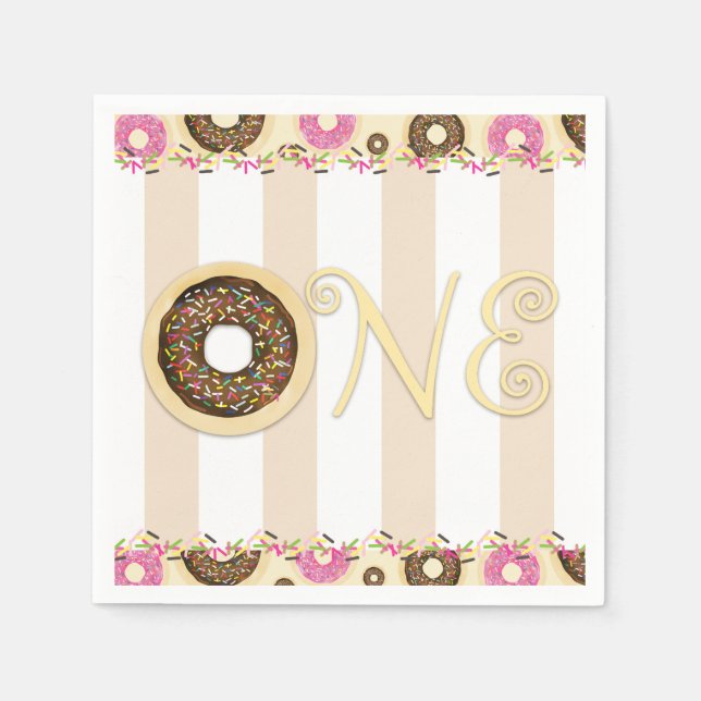 Guardanapo De Papel Donuts Recheados de Creme Marrom com Confeitos de  (Frente)