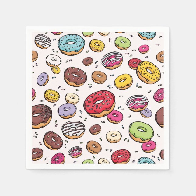 Guardanapo De Papel Donuts seamless pattern (Frente)