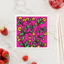 Doodle amarelo e rosa