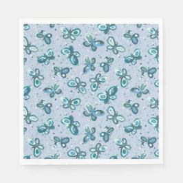 Guardanapo De Papel Doodle Bugs Butterflies - blue - kids party.