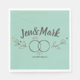 Guardanapo De Papel Doodle do Anel de Casamento Moderno