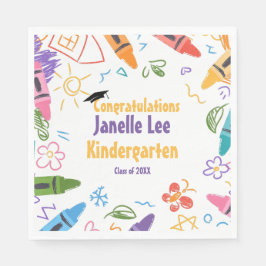 Guardanapo De Papel Doodle Kindergarten Festa de formatura