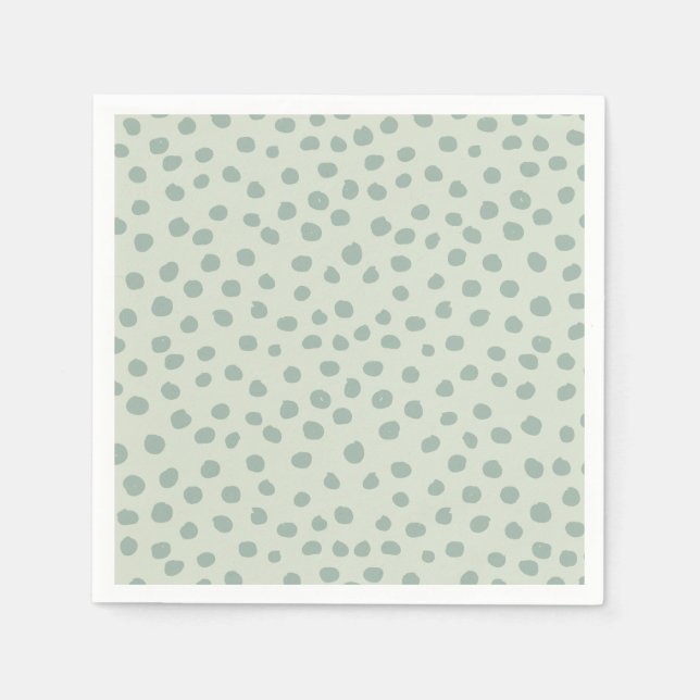 Guardanapo De Papel Dots Sage Green (Frente)