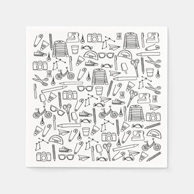 Guardanapo De Papel Dótulo Bonito Desenha Papel Nápoles (Frente)