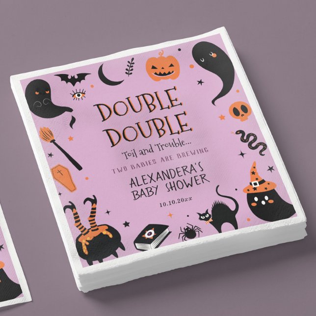 Guardanapo De Papel Double Double Gêmeos Chuvada de Bebê de Halloween (Criador carregado)