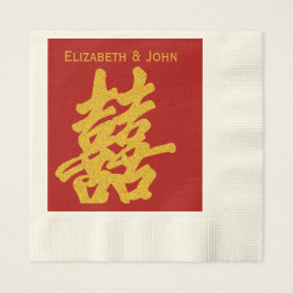 Guardanapo De Papel Dourada alegria dupla moderna Casada