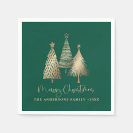 Guardanapo De Papel Dourada árvore de Natal elegante Feliz Natal