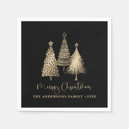 Guardanapo De Papel Dourada árvore de Natal elegante Feliz Natal