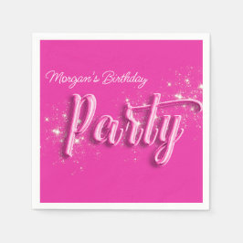 Guardanapo De Papel Dourada Festa de aniversário Brilhante Rosa Modern