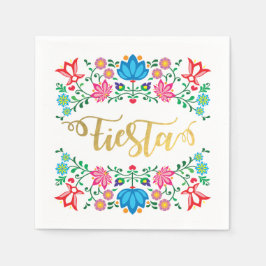 Guardanapo De Papel Dourada Floral Fiesta Mexicana Folkart Napkins