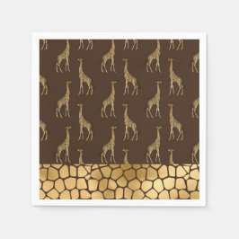 Guardanapo De Papel Dourada Giraffe Chic Elegant Na moda
