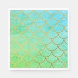 Guardanapo De Papel Dourada Scalid Turquoise Teal Glitter