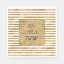 Guardanapo De Papel Douradas faixas brancas