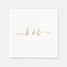 Douradas Iniciais do Casal Script Swash Branco