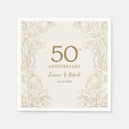 Guardanapo De Papel Dourado 50º Aniversário