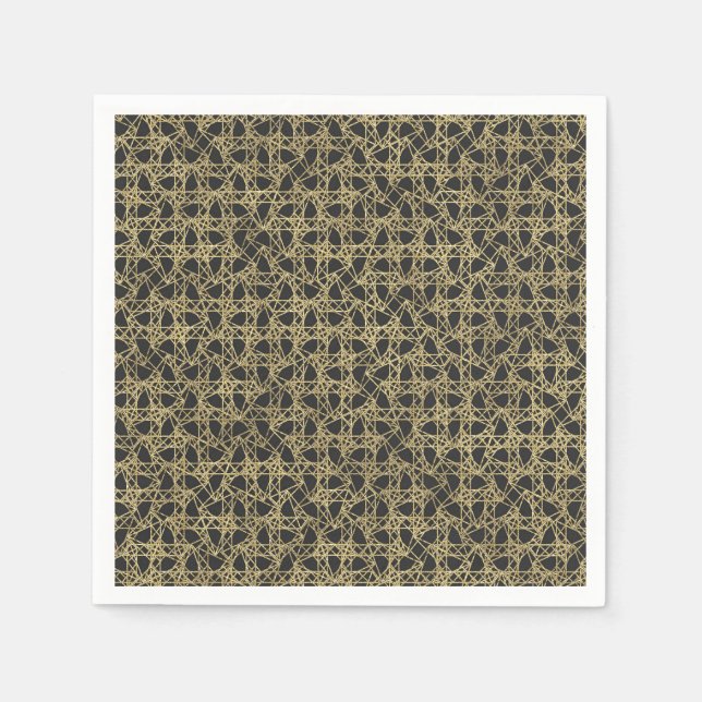 Guardanapo De Papel Dourado Arranhado Glamour Moderno Elegante Festa (Frente)