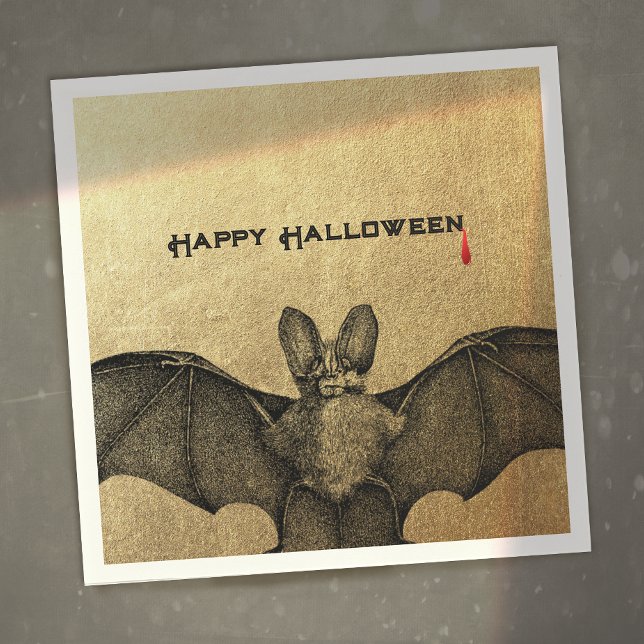 Guardanapo De Papel Dourado Bat Vampiro de Halloween (Criador carregado)