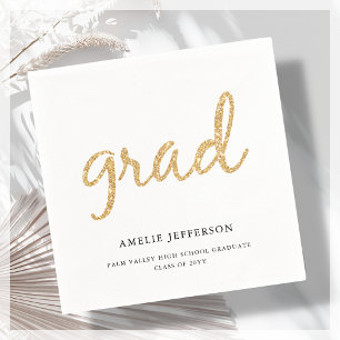 Guardanapo De Papel Dourado brilho Graduação em branco