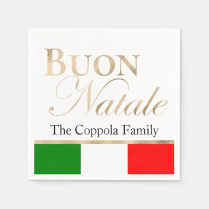 Guardanapo De Papel Dourado Buon Natale, Bandeira italiana, Natal
