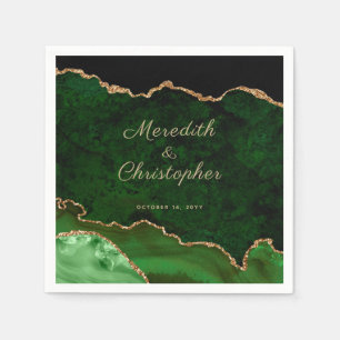 Guardanapo De Papel Dourado Casamento de Agata Verde Napkins