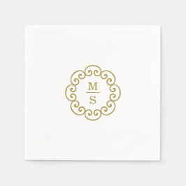 Guardanapo De Papel Dourado Casamento Monograma
