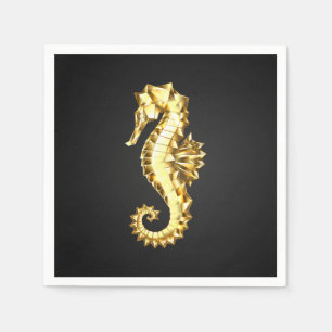Guardanapo De Papel Dourado Cavalo de Mar Poligonal