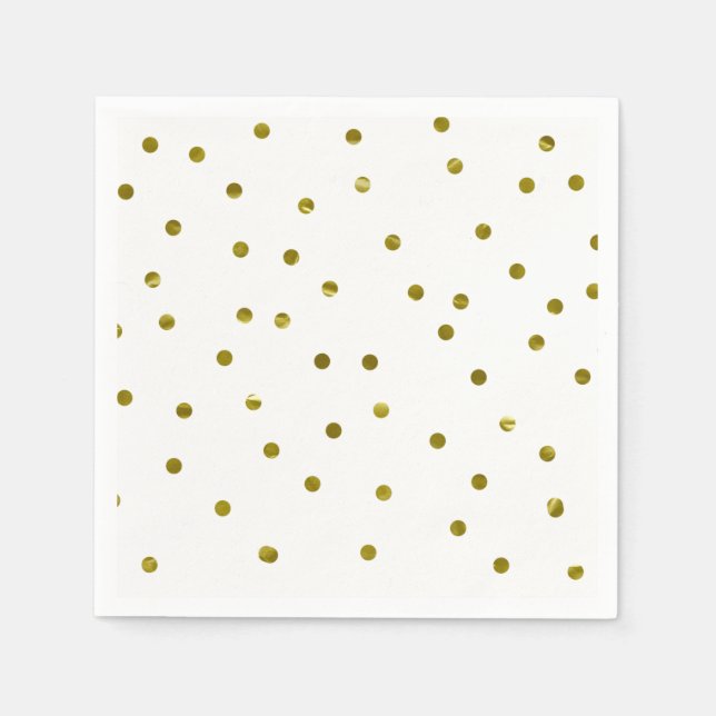 Guardanapo De Papel Dourado Confetti Pontos Faux Foil Moderno Simples  (Frente)