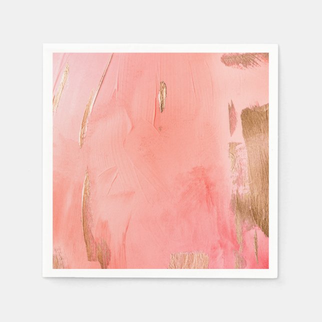 Guardanapo De Papel Dourado cor-de-rosa impermeável (Frente)