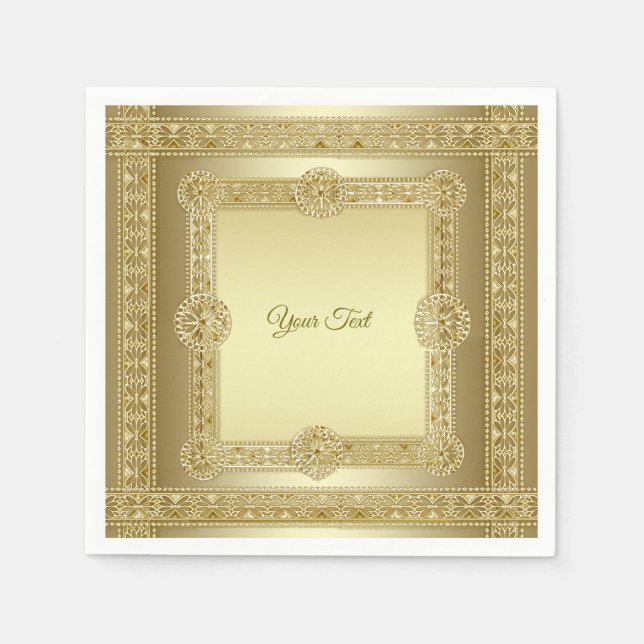 Guardanapo De Papel Dourado Decorativo Napkins (Frente)