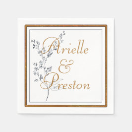 Guardanapo de papel Dourado e Marinho elegante