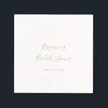 Guardanapo De Papel Dourado e simples Chá de panela Minimalista Napkin<br><div class="desc">Estes guardanapos de chá de panela minimalistas são perfeitos para um chá de casamento moderno. O design simples e elegante apresenta a tipografia clássica e de rico em ouro.</div>