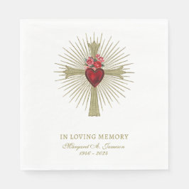 Guardanapo De Papel Dourado Funeral de Rosas vermelhas Cruzadas