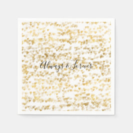 Guardanapo De Papel Dourado Glam Hearts Bokeh
