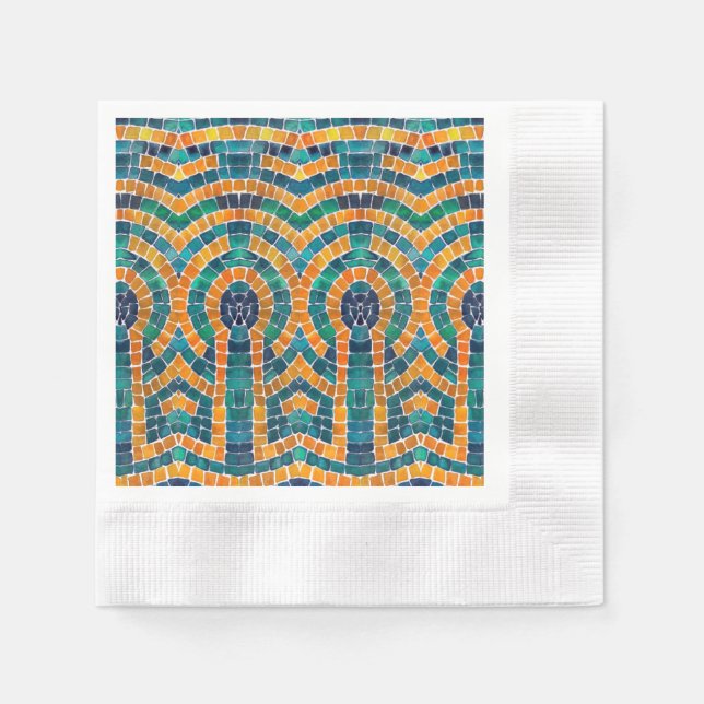 Guardanapo De Papel DOURADO ICONS MOSAIC Coinchtail Papel Napkins (Frente)