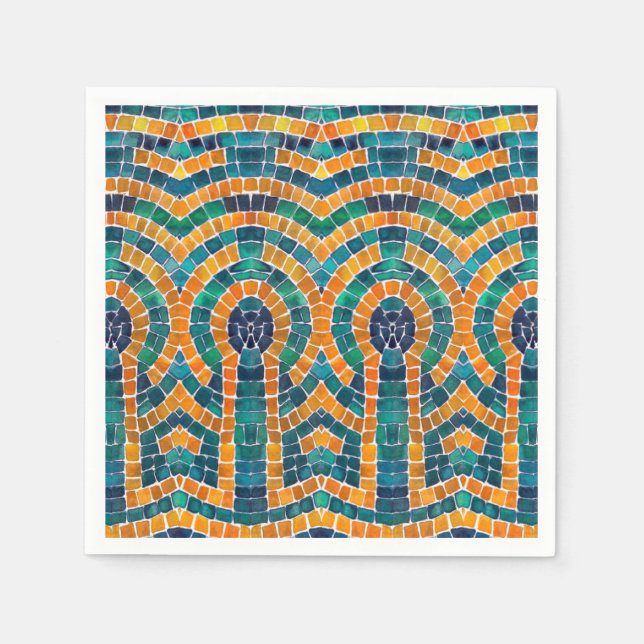 Guardanapo De Papel DOURADO ICONS MOSAIC - Papel coquetel standard Nap (Frente)