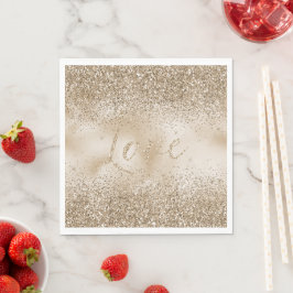 Guardanapo De Papel Dourado Luxe Glitter Love