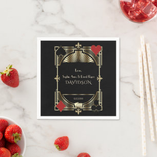 Guardanapo De Papel Dourado Luxo Gatsby Estilo Roaring 20s Casamento